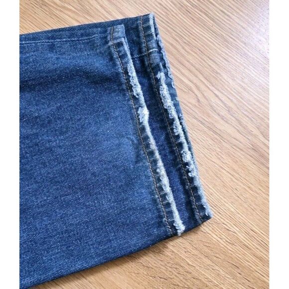 Madewell Baggy Straight Jeans Slouchy In Dark Worn Indigo Wash Size 26 - Picture 11 of 13